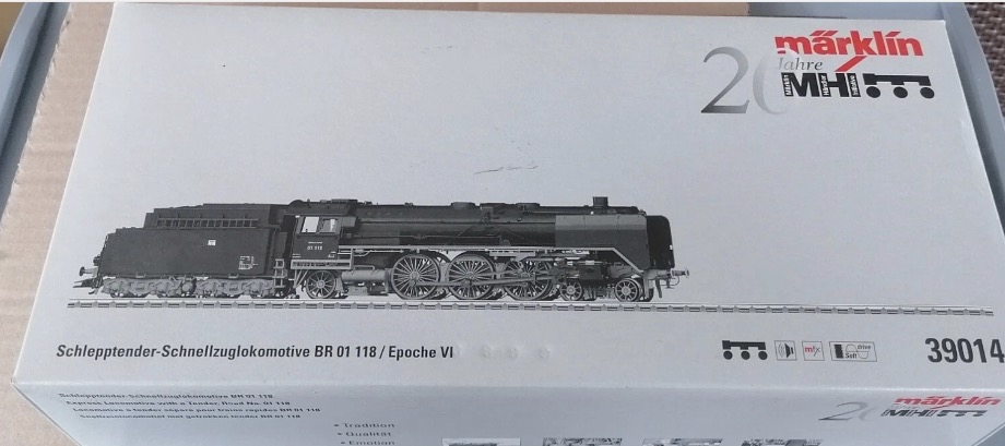 Märklin MHI Express 蒸汽機車 BR 01 118（博物館級）三軌交流電 DCC 音效 全新/ MHI Express Steam BR 01 118 (Museumslok) 3-rail A.C. DCC Sound NEW