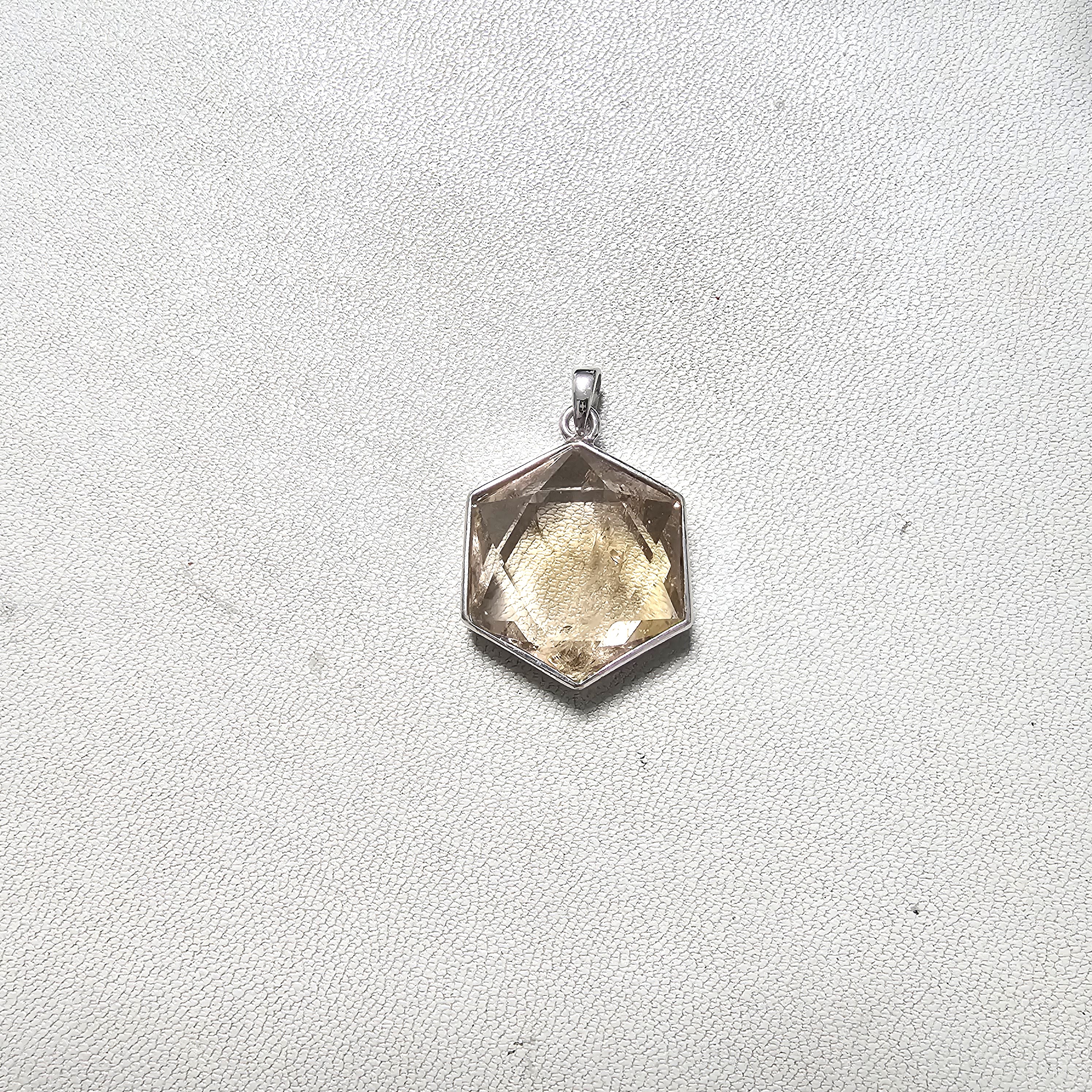 紫黃水晶六芒星925銀大衛星