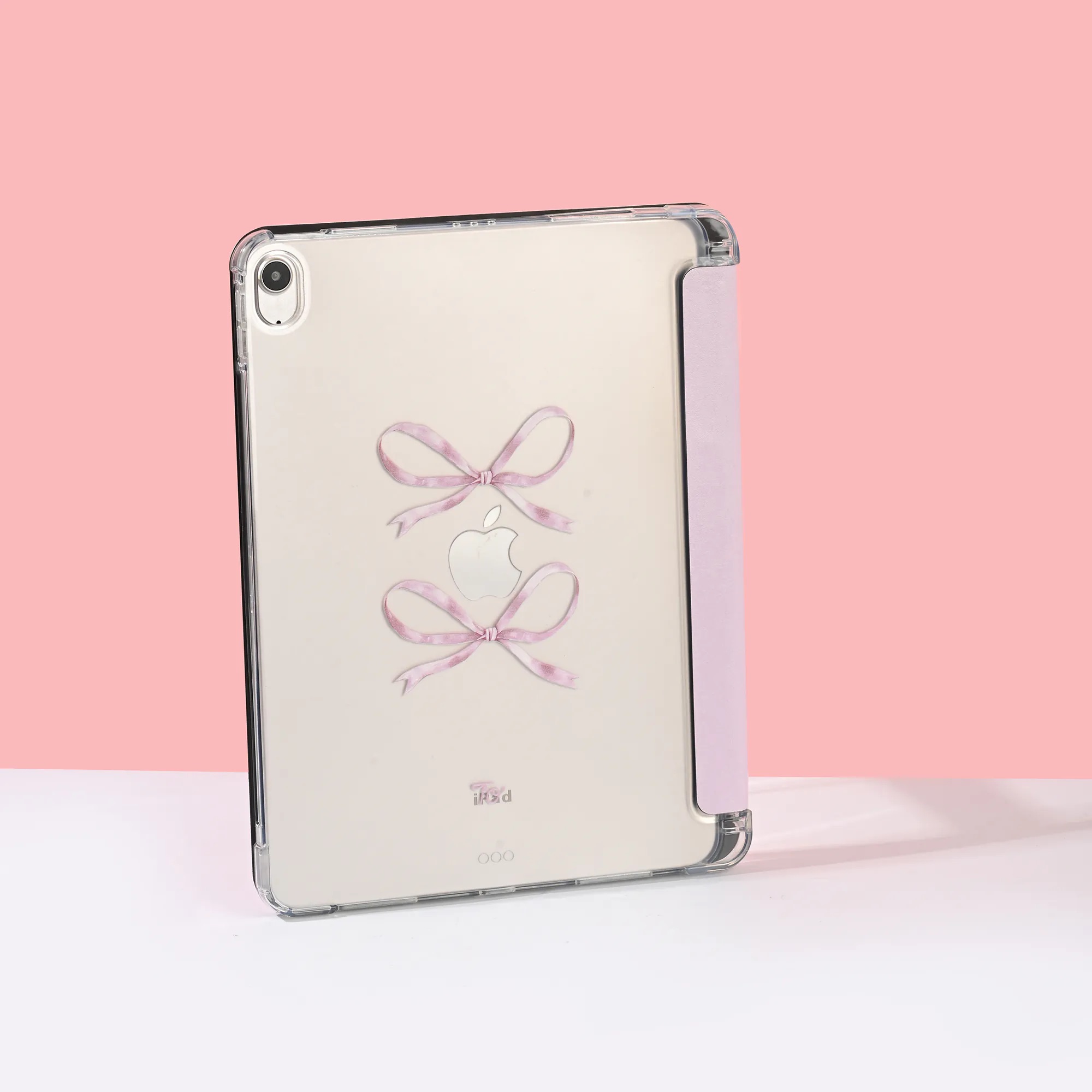 【The Silky Pink Ribbon】透明磨砂書本式 iPad Case