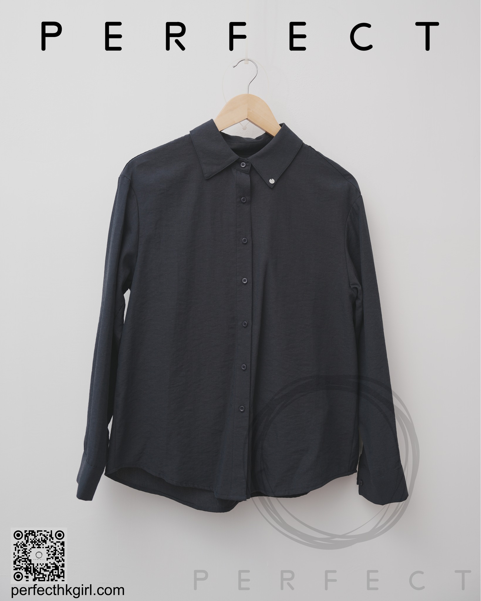 T0020_百搭氣質背心連恤衫兩件套 (氣質藏藍色)