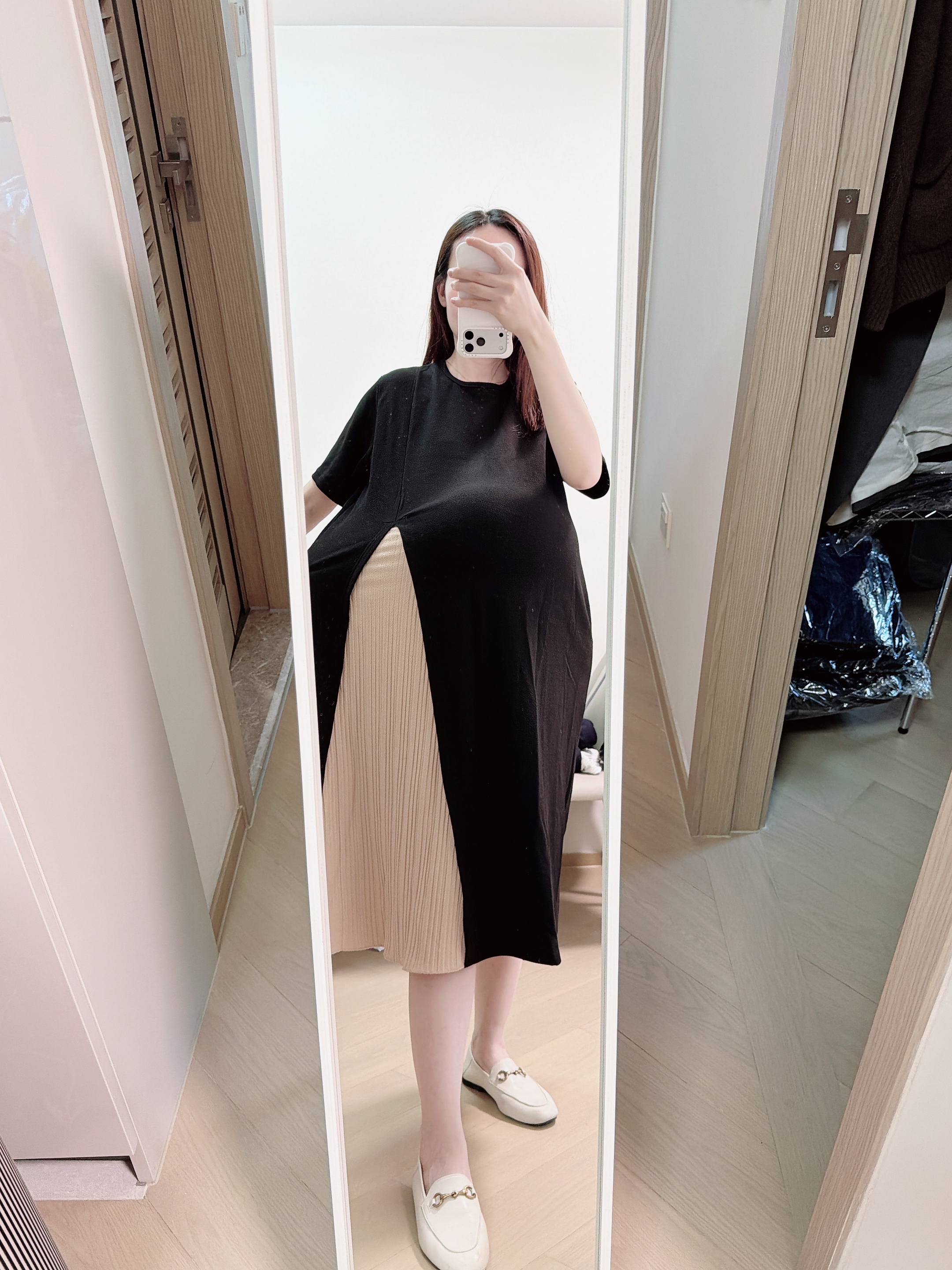 Pleated Chiffon Dress