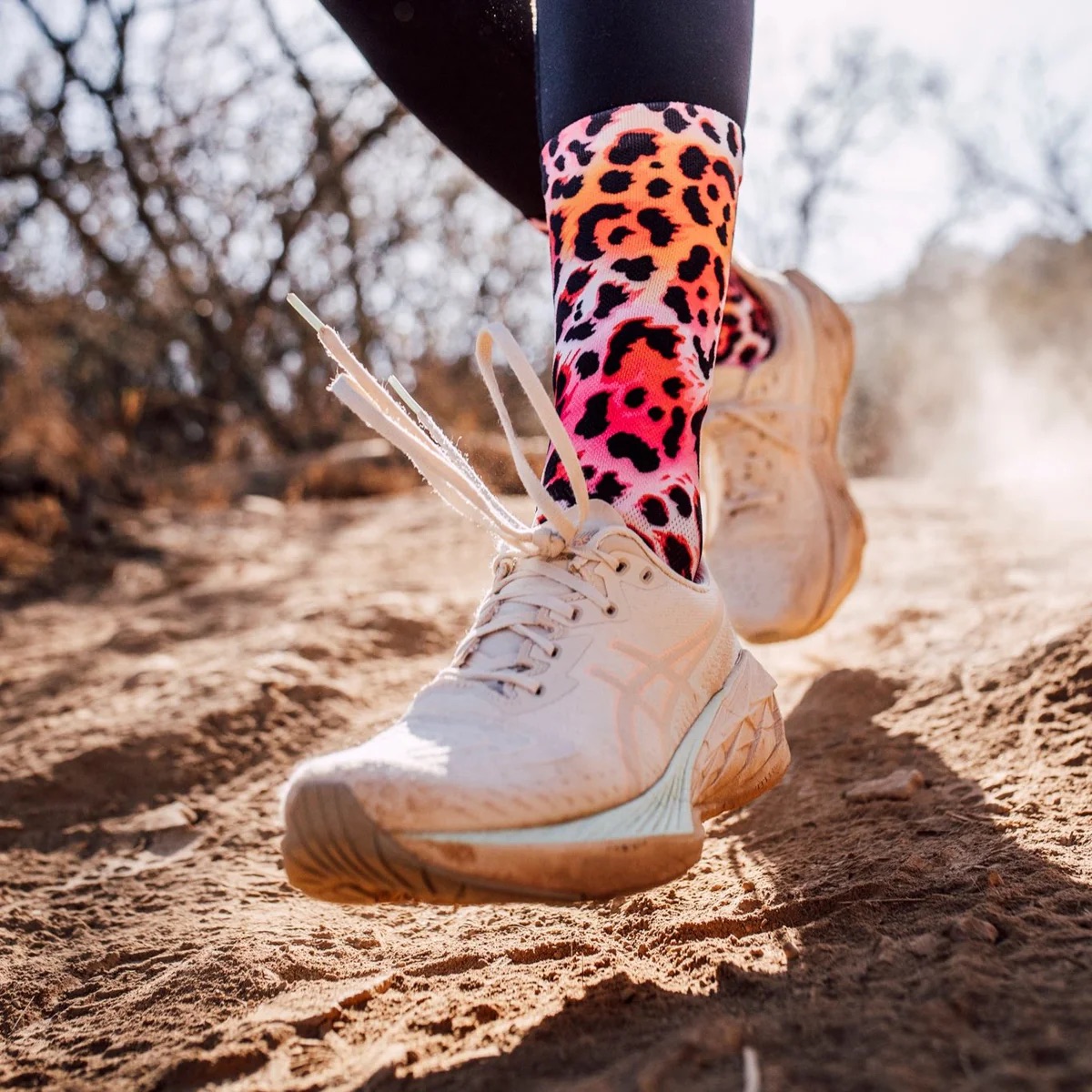 Sox Electric Leopard Pink Crew Socks