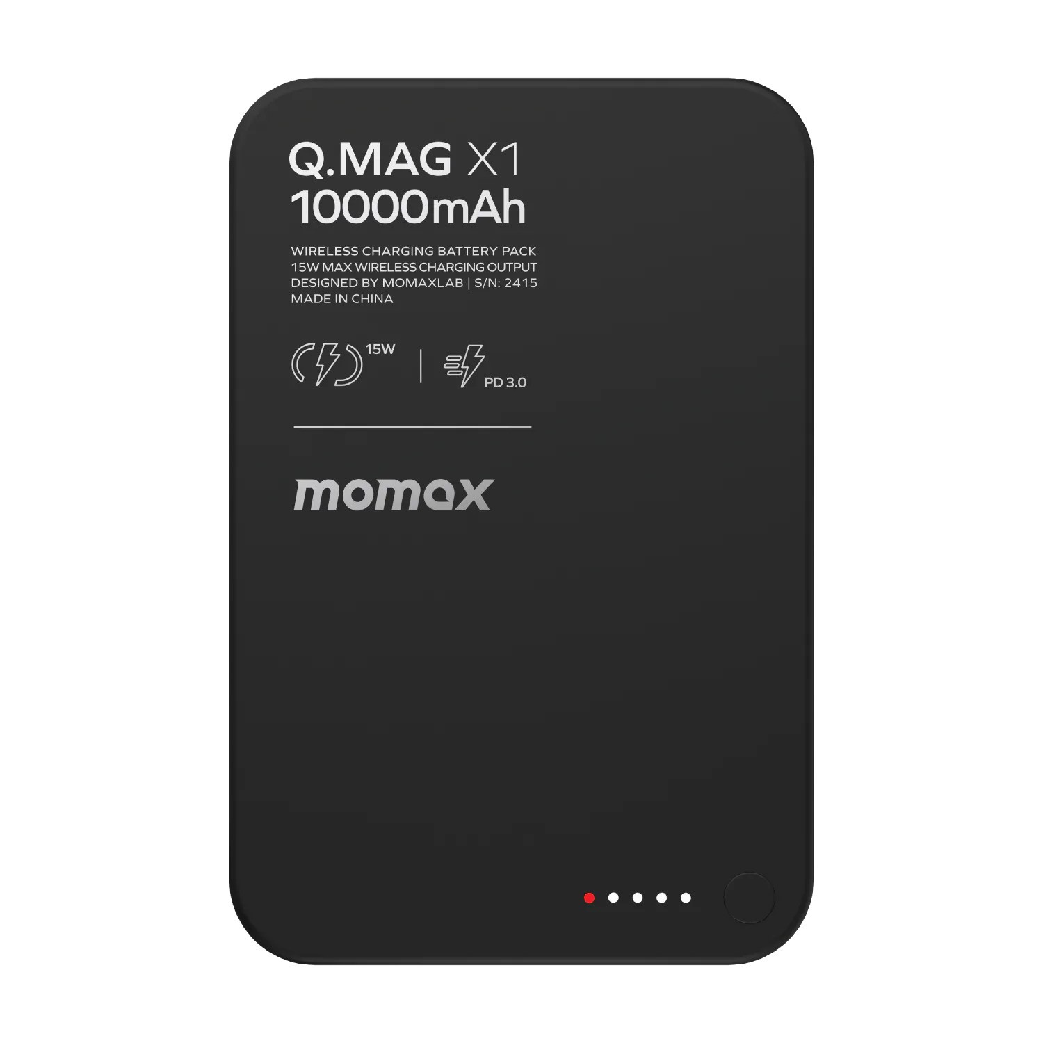 Momax  IP117 (3C追溯二維碼) Q.Mag X 10,000mAh 超薄磁吸流動電源 [3色選擇]