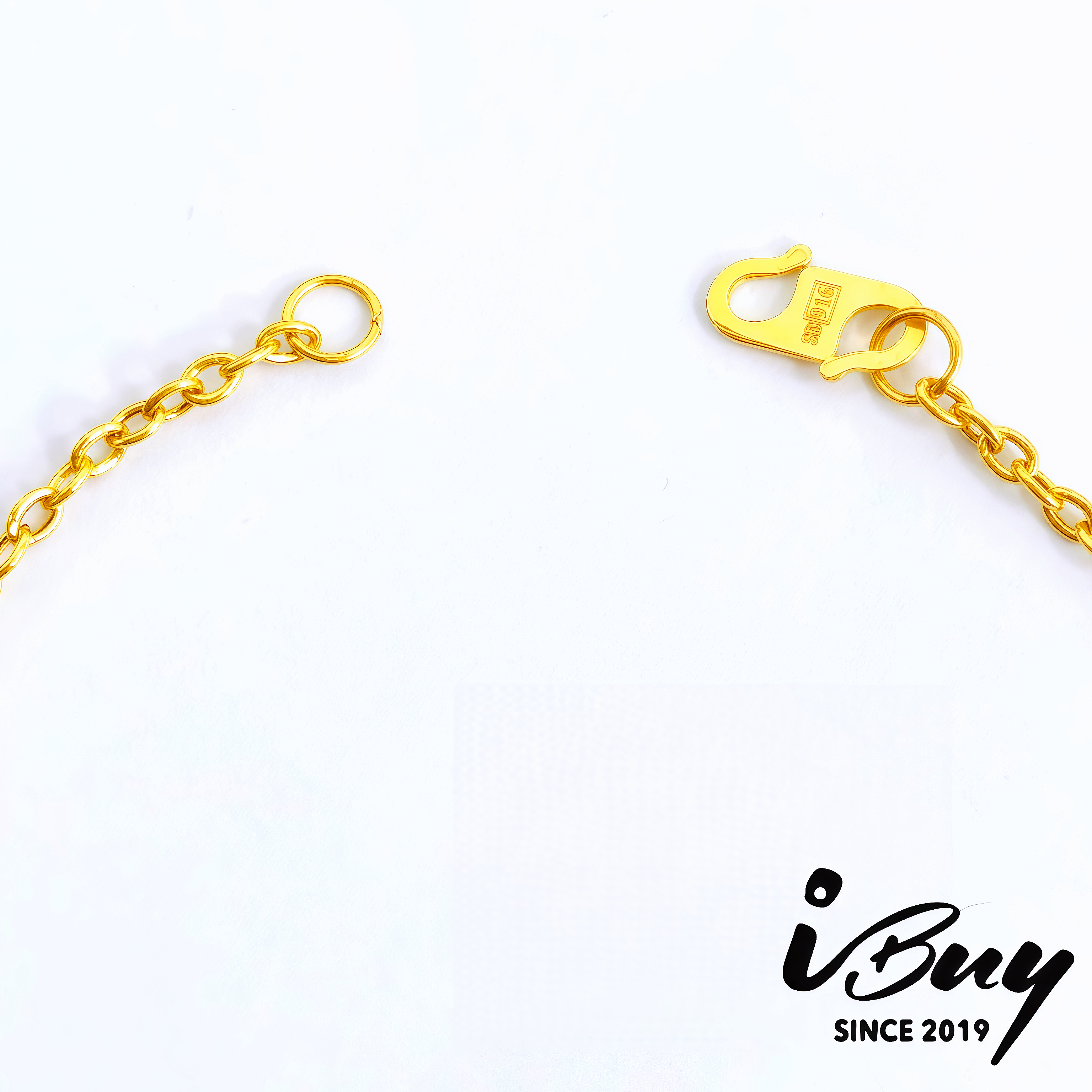 916 GOLD FULL GLOSS LOVE DANGLE HOLLOW CABLE BRACELET 916 金 亮面爱心吊坠空心万字手链
