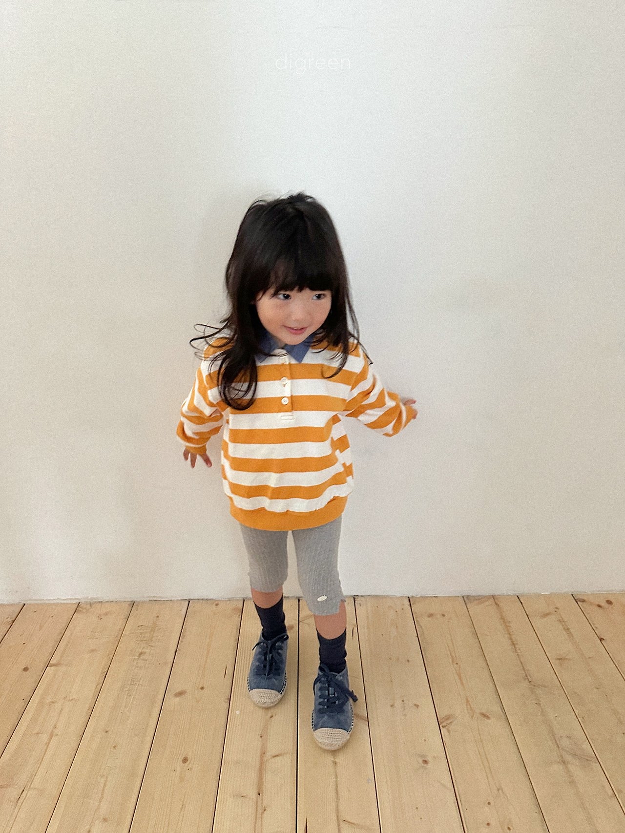 Digreen | striped collar mtm 