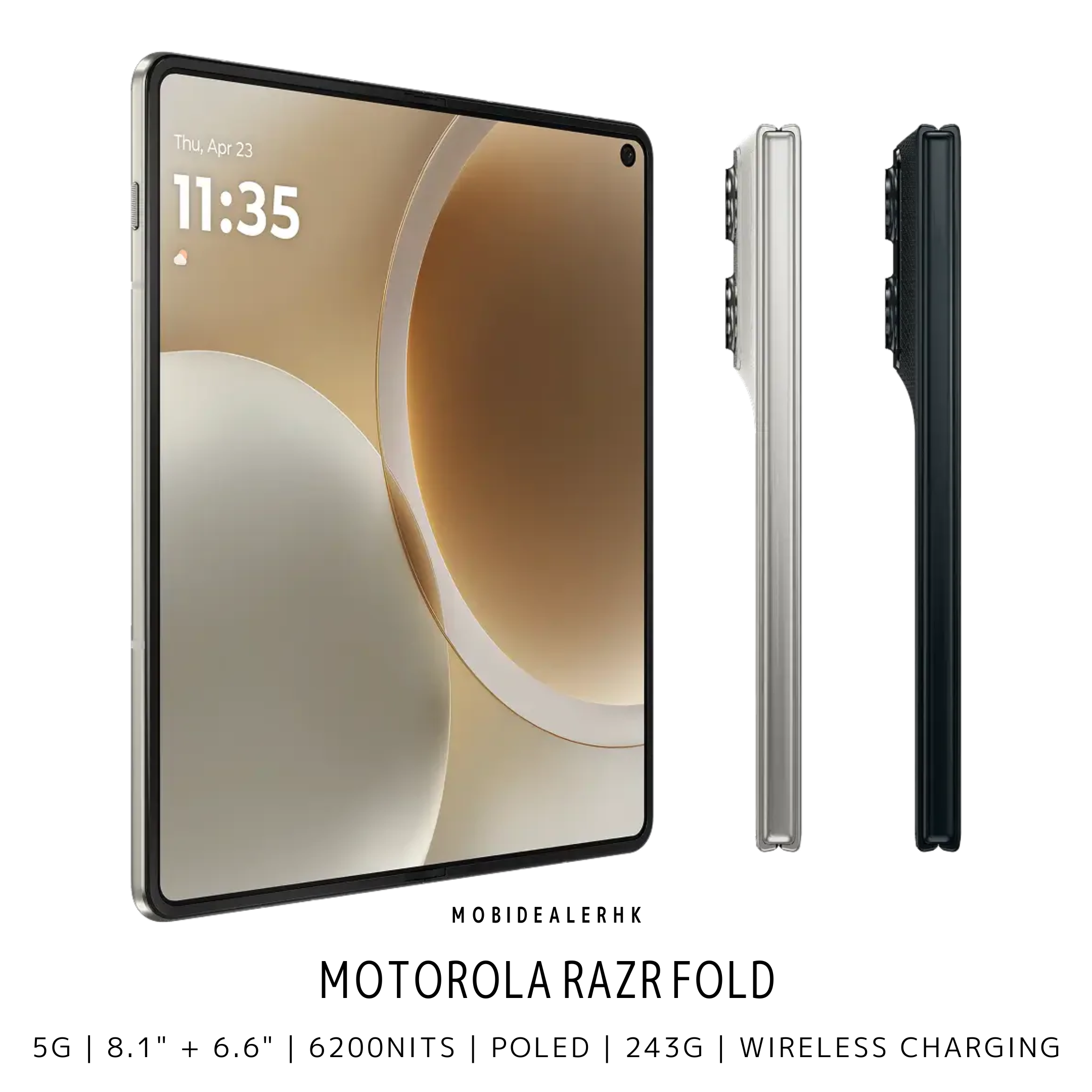 Motorola Razr Fold | 5G | 智能手機 | 摺疊手機 | 8.1 吋 6200 尼特大螢幕 | Snapdragon 8 Gen 5 | 6000mAh 矽碳電池 | 80W 閃充