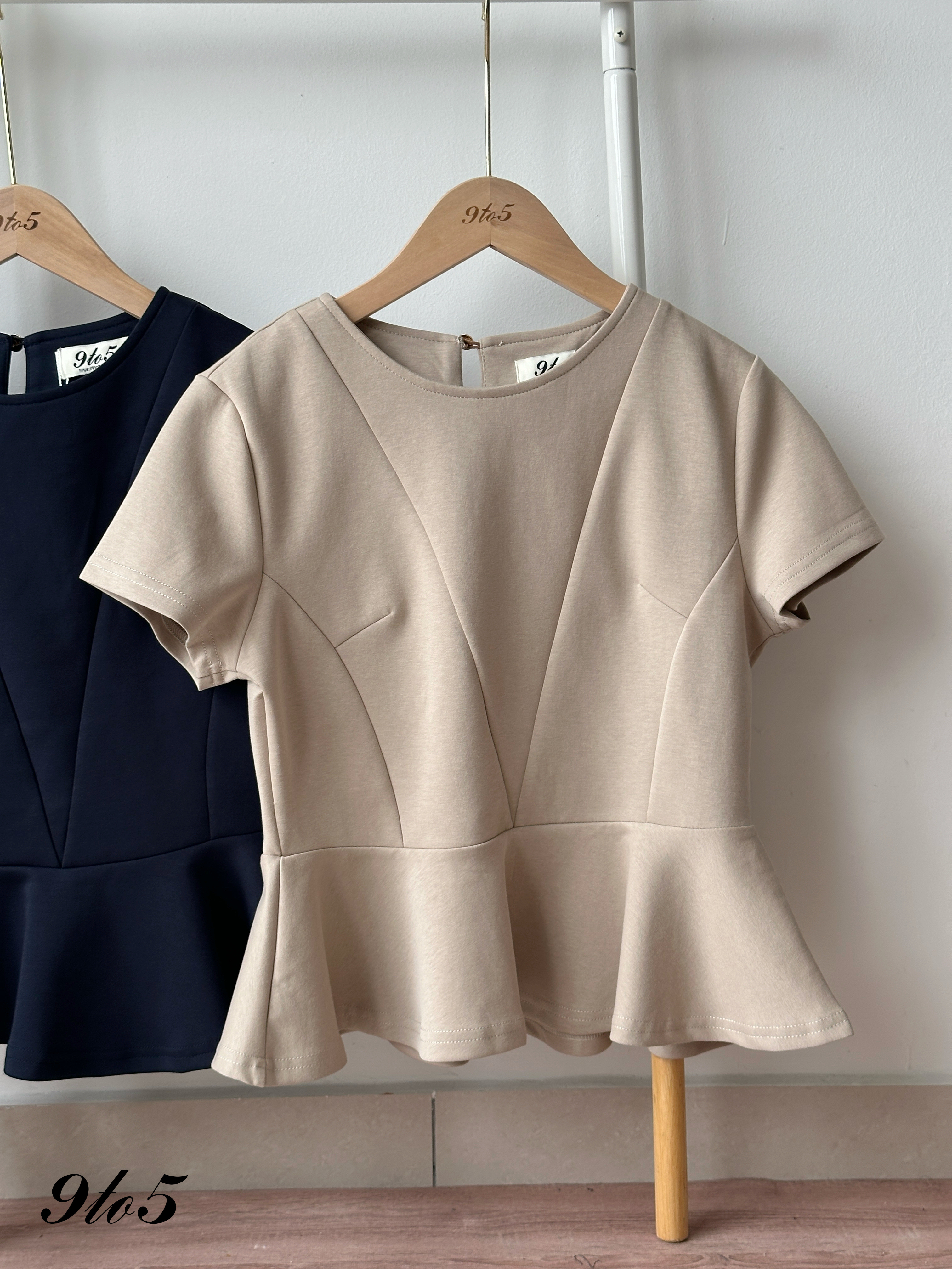 T4380 Short Sleeve Peplum Top - 3 Colors 