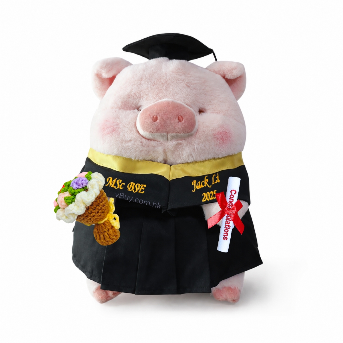 Lulu豬畢業公仔 大學畢業公仔 香港現貨 可加名