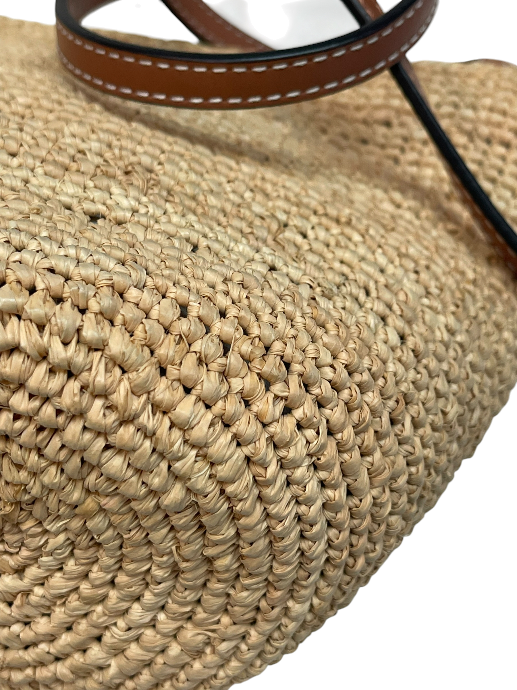 Pre-Owned LOEWE Paula's Ibiza Slit Raffia And Leather Tote Bag / Product Code: 26050221