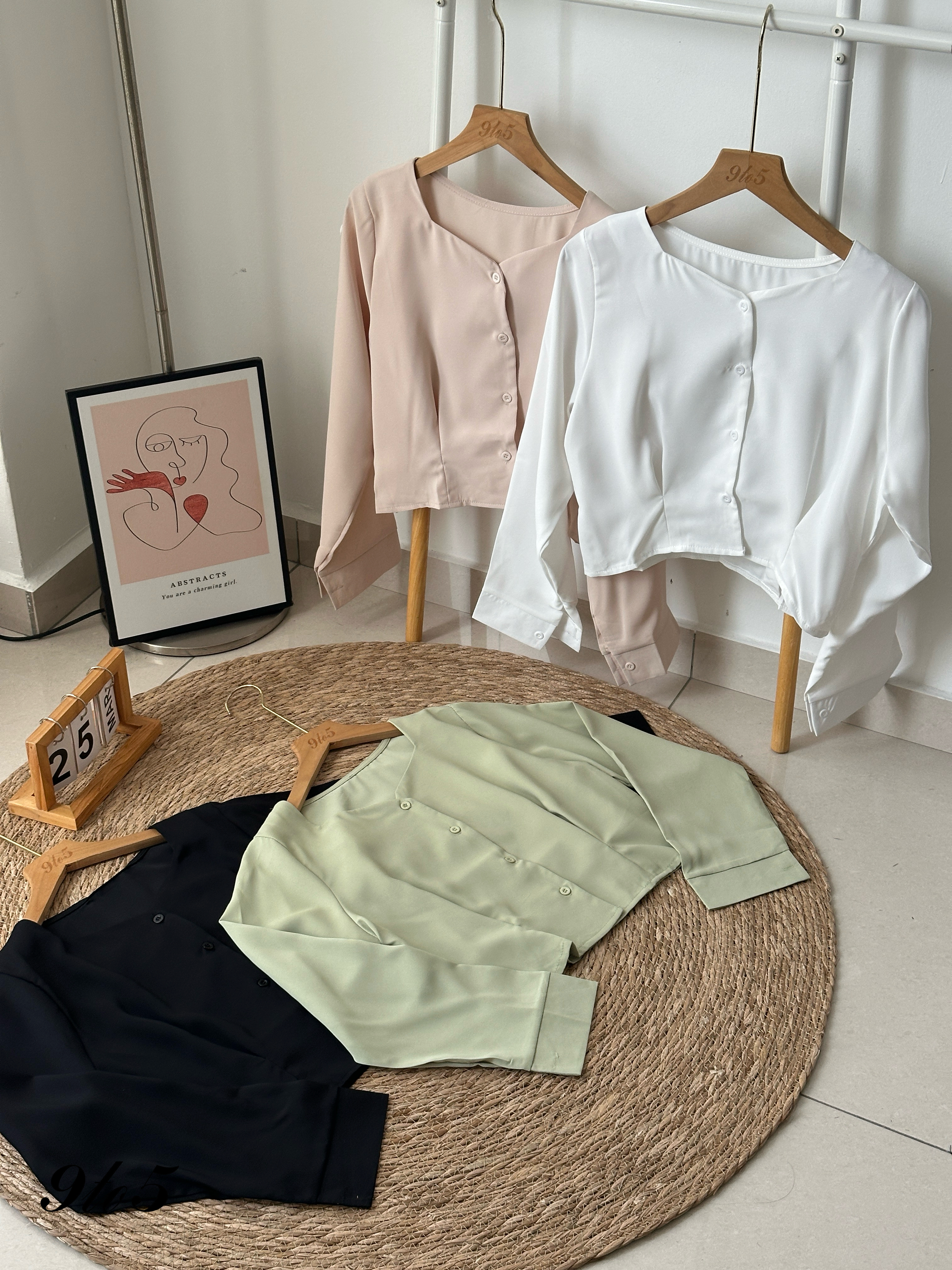 T4049 Long Sleeve Square Neck Top - 4 Colors 