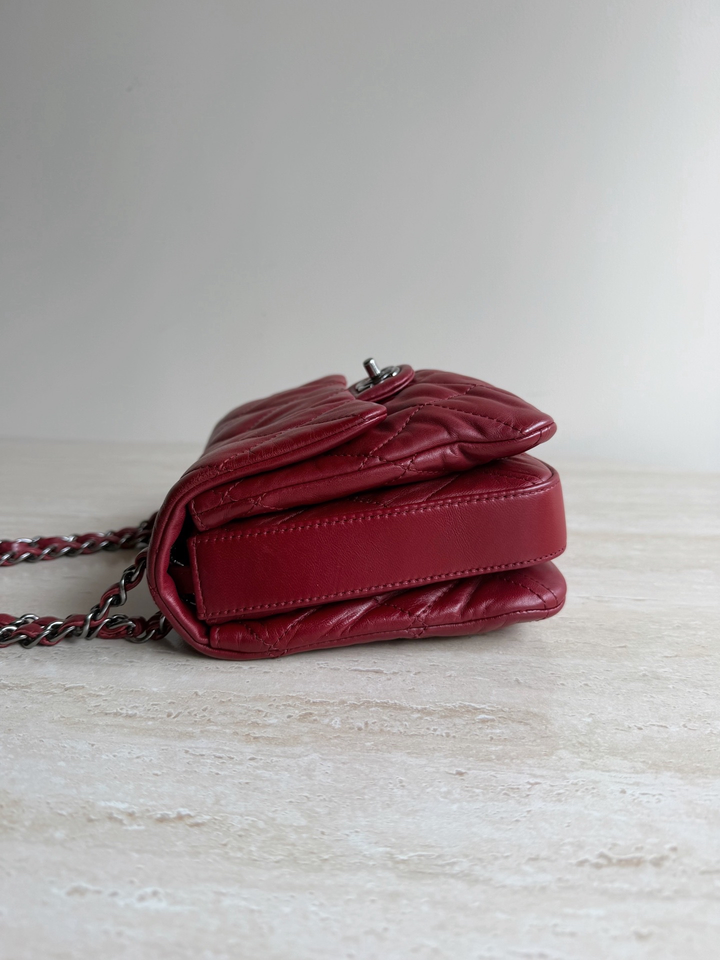 【預訂貨品】Chanel酒紅色泡芙方胖子