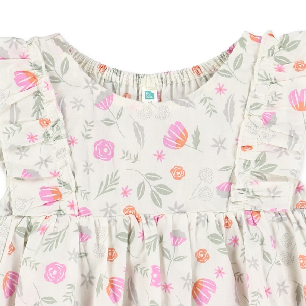 🇯🇵預訂 日本直送🇯🇵兩色花卉滿印無袖荷葉邊純棉連身裙