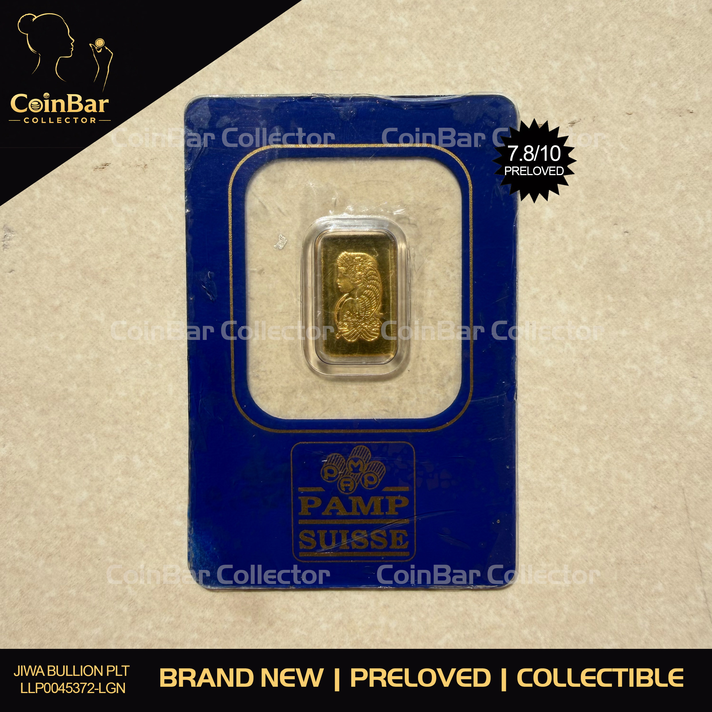 (SN167426) PAMP RARE 90’s Vintage Fortuna 1g 🇨🇭Swiss Fine Gold Bar Emas 999.9 古董收藏