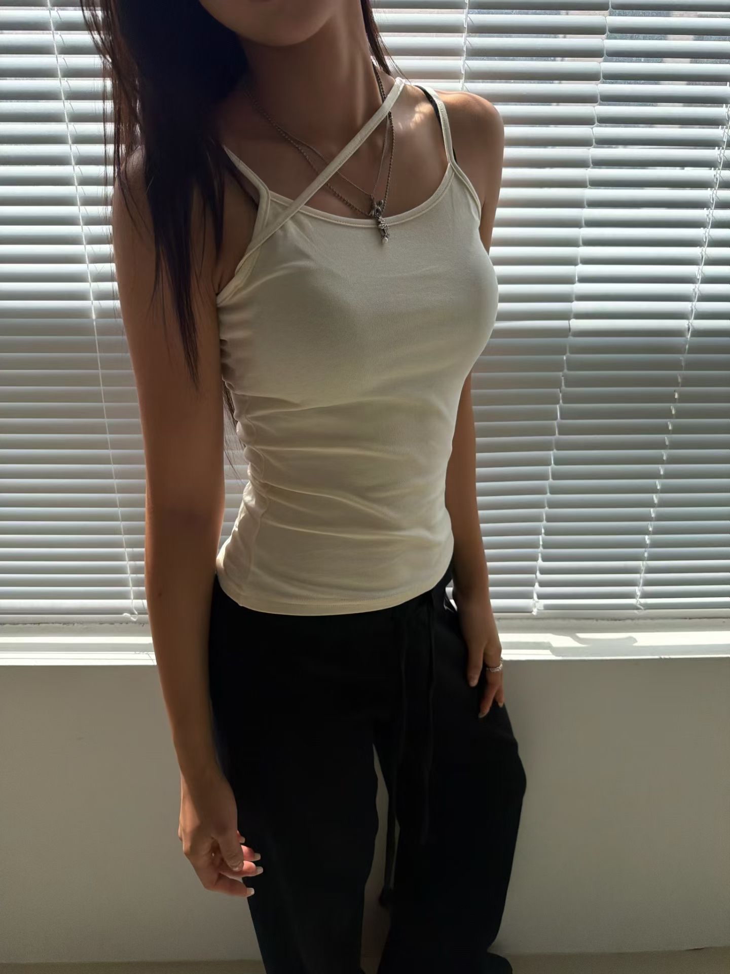 Asymmetrical Strap Tank Top