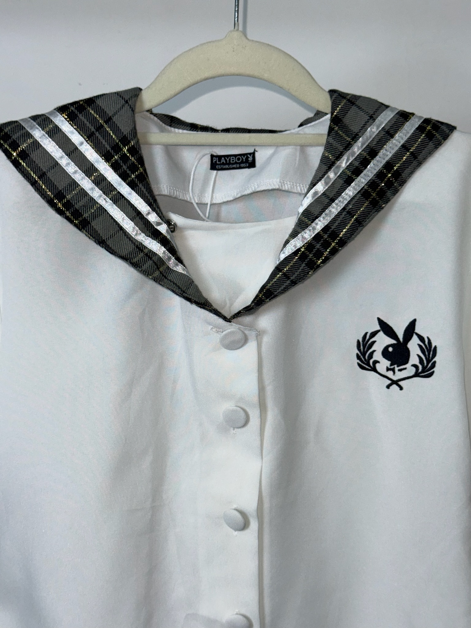 PLAYBOY Harajuku Sailor Neck Top with Crest