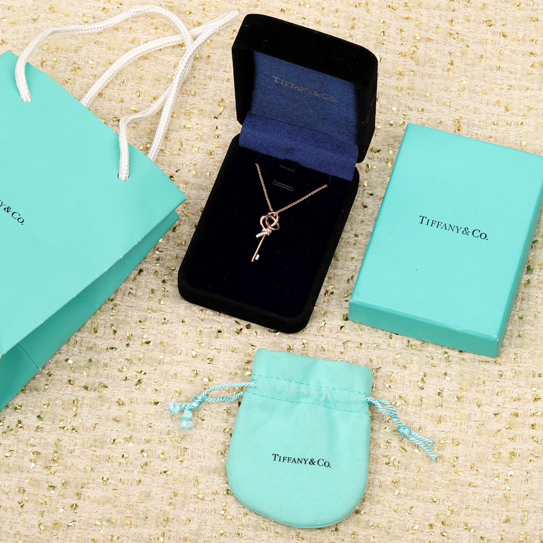 【現貨】Tiffany Keys Woven Keys Small Pendant 編織鑰匙頸鍊