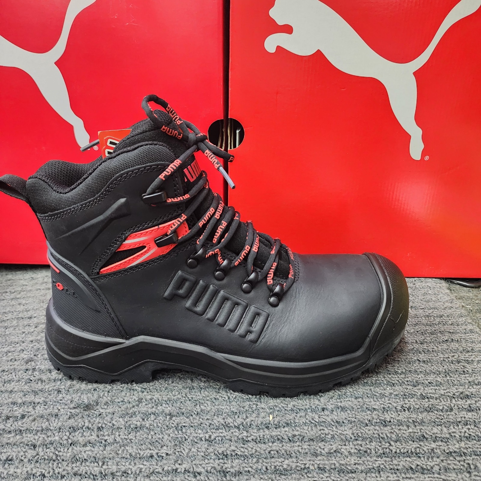PUMA Safety Shoes 63.274.0 Iron Black Heavy Duty sole Mid Cut 632740 for Oil and Gas