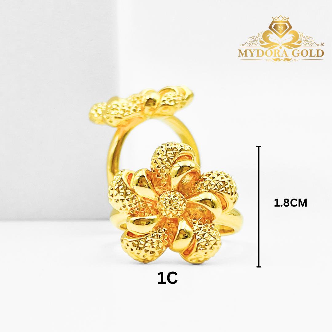 MYDORA Cincin Bunga Seri Mekar (5G) l EMAS 916/ 22K