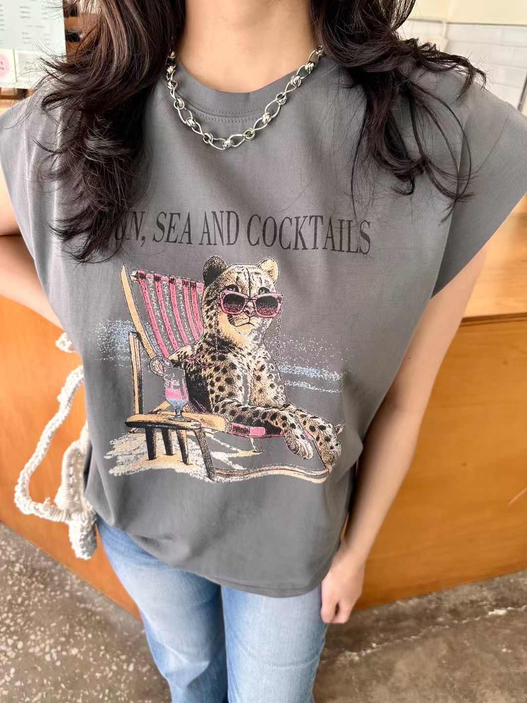 🇰🇷K5583 cotton印卡通膊短袖tee