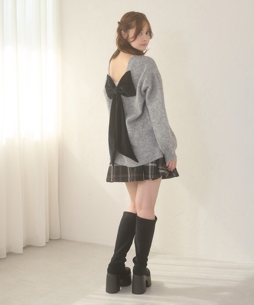 大蝴蝶結後背針織冷衫