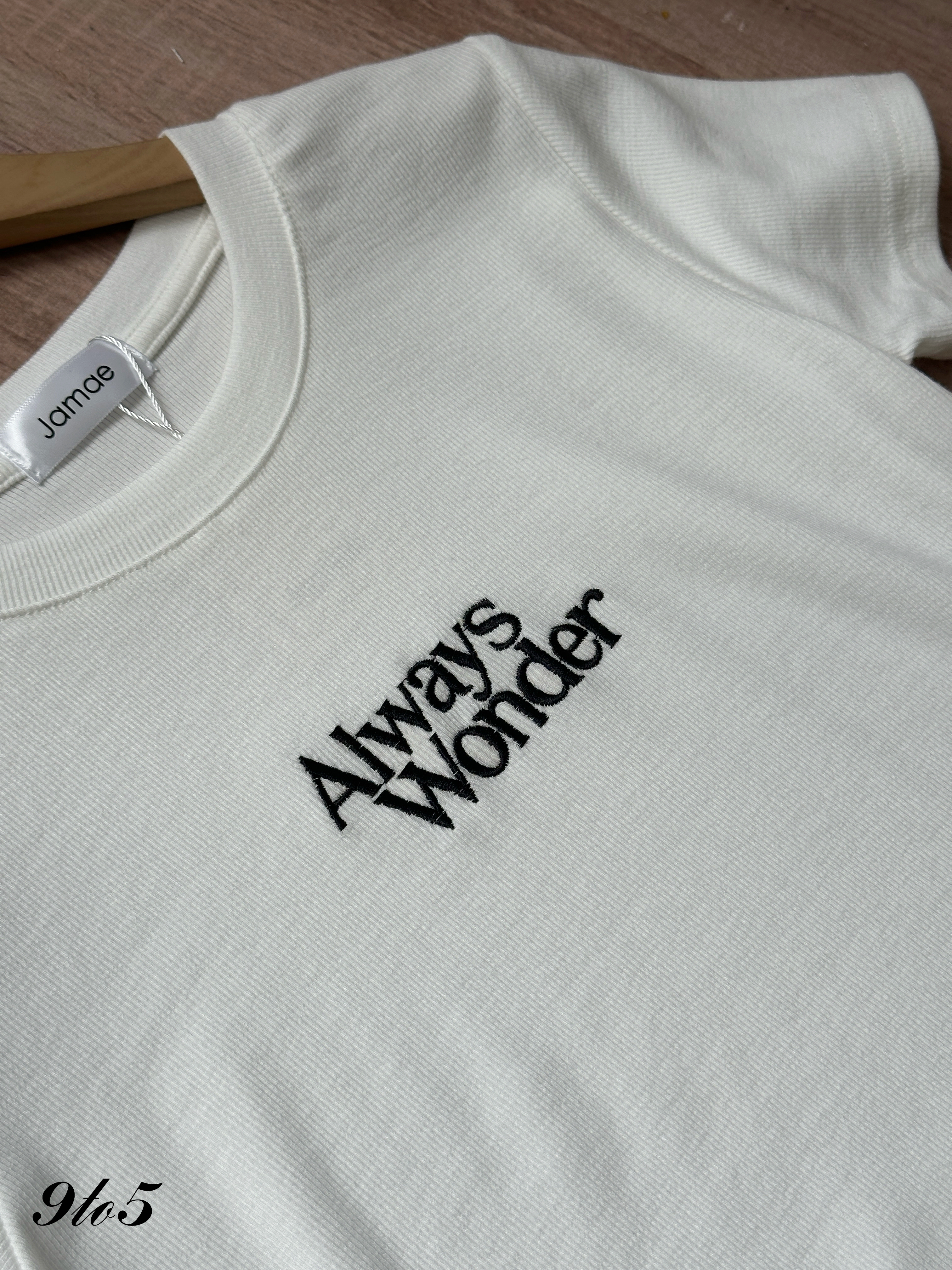 T4367 Embroidery Wording Crop Top - 4 Colors 
