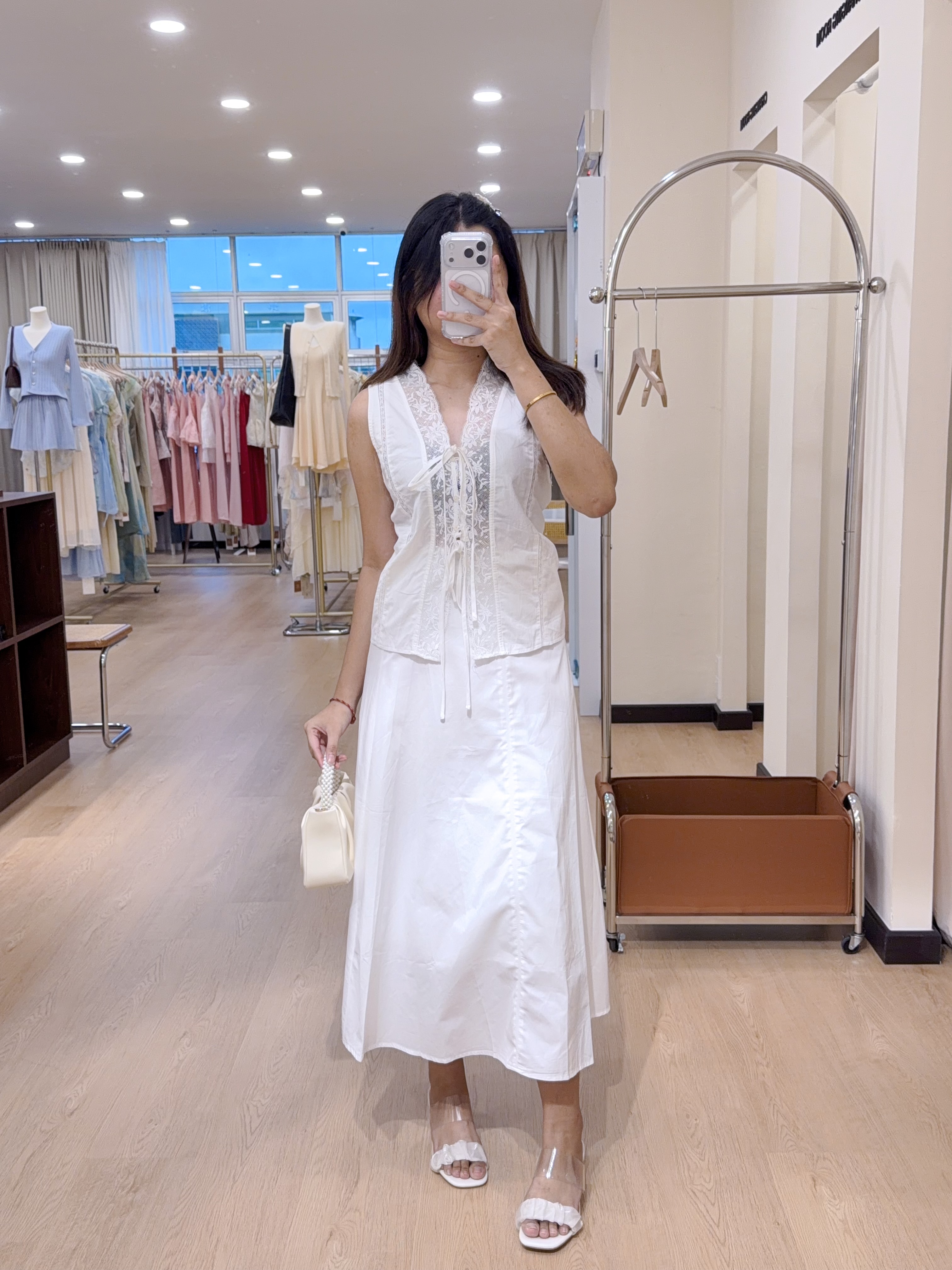 5532无袖蕾丝两件套