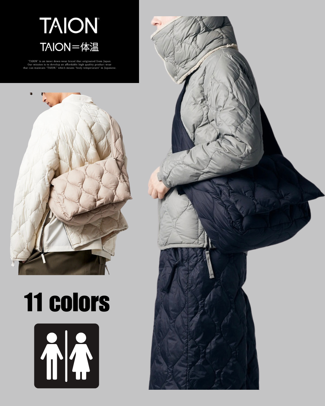 日本代購【 2026年秋冬新產品 日本直送 TAION 軍事風 尼龍輕量 羽絨郵差袋 M size Military Messenger Down Bag (TAION-MGBG01ALSML-M) 】