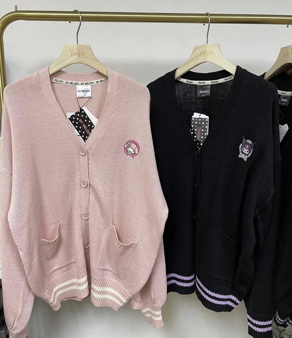 🎌日本直送🎌 Melody Kuromi 日本限定版刺繡圖案針織雙袋外套