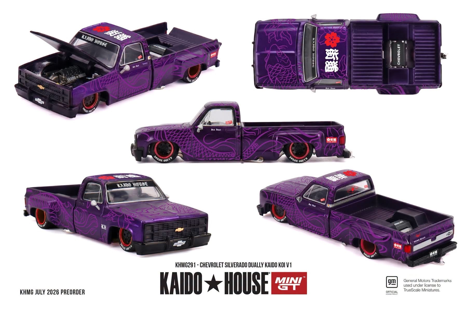 （預訂 Pre Order) KAIDO HOUSE x MINI GT ( KHMG291 ) Chevrolet Silverado Dually KAIDO Koi V1