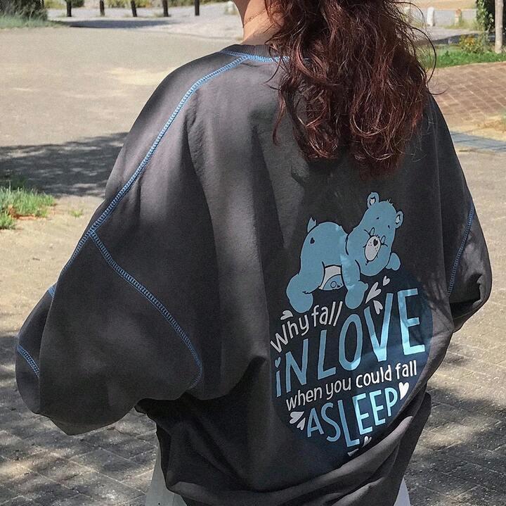 🌈care bears🐻印花寬鬆圓領衛衣(m)