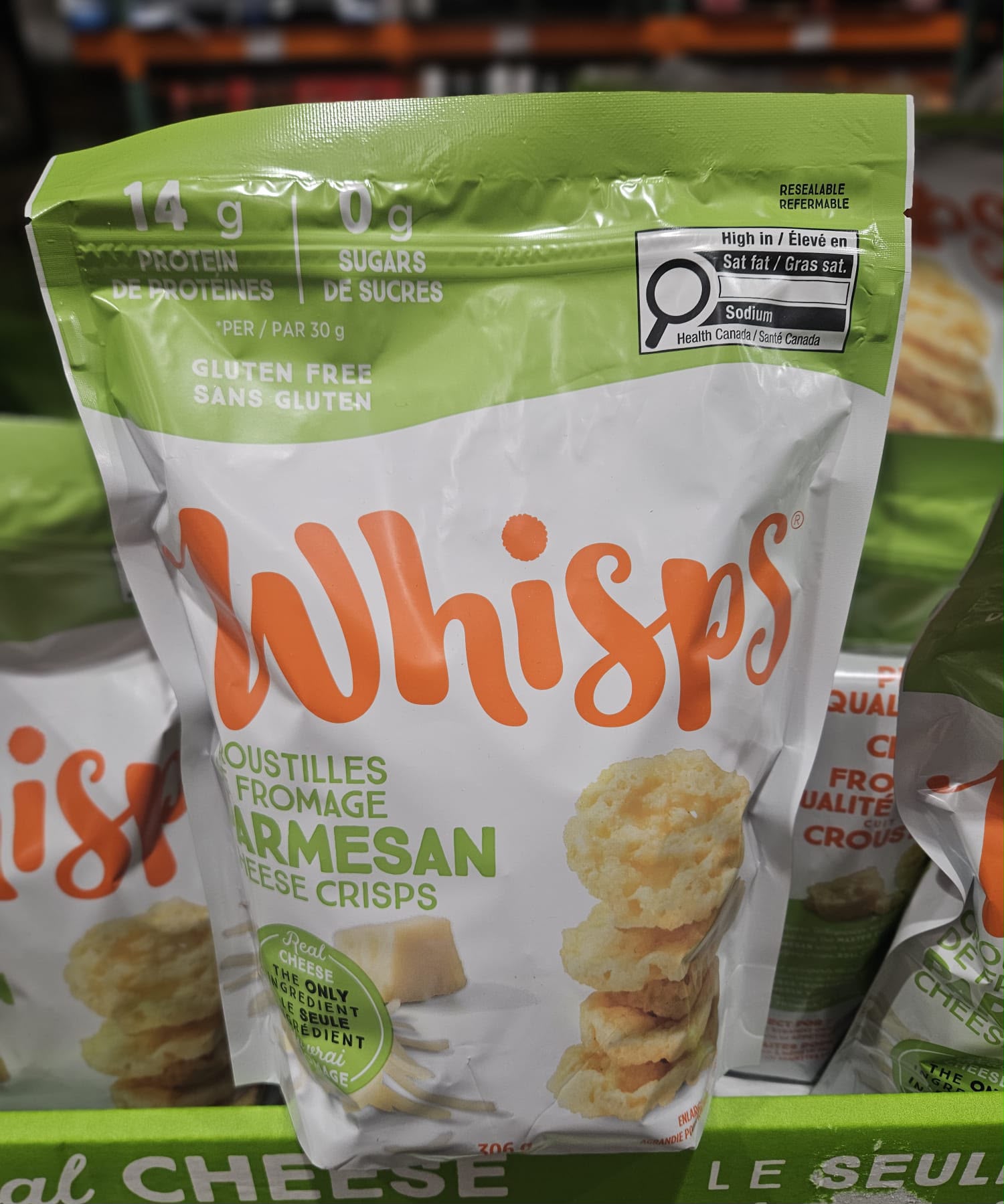 加拿大直送│Whisps Keto Parmesan Cheese Crisps 生酮 100%巴馬臣純芝士脆片 10.8oz / 306g