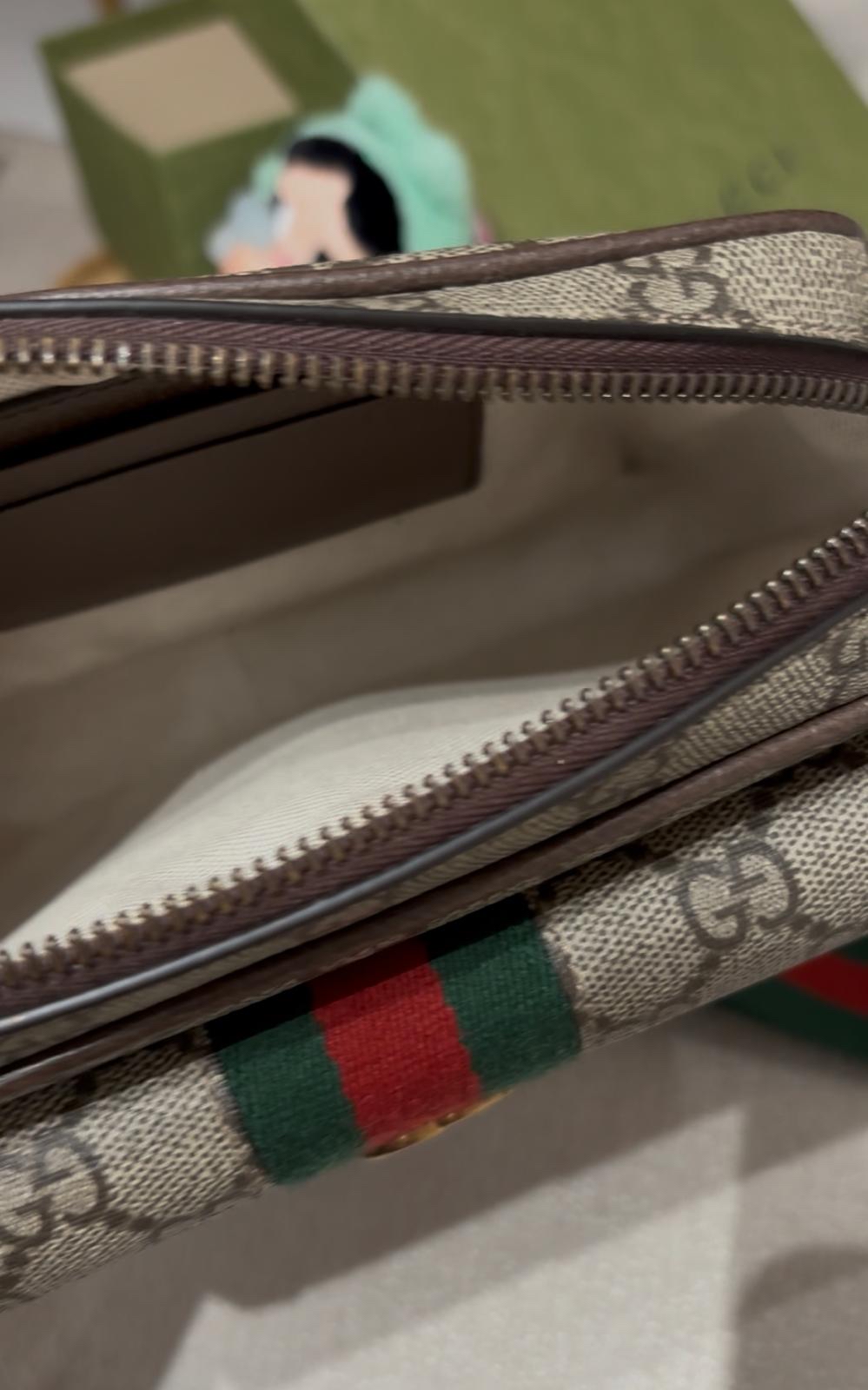 Gucci GG Ophidia Shoulder Bag 淺啡色塗層帆布肩背袋 746308 100%Authentic, Unused ✅Strap✅Booklet✅Dust bag✅Box