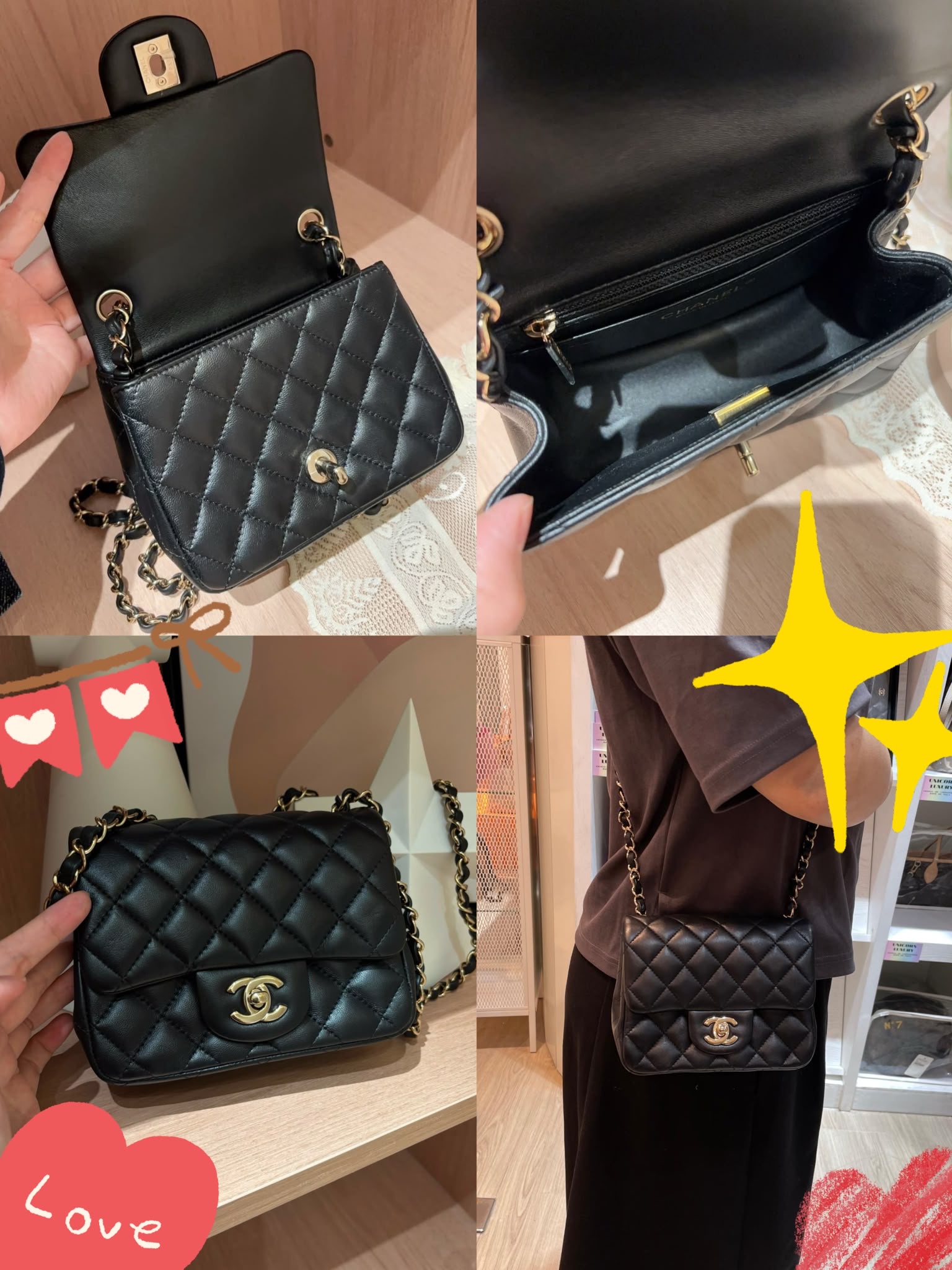 CHANEL mini flap classic flap 17cm Gold CF17 A35200 ,100%Authentic,98%new ✅晶片✅塵袋✅盒 