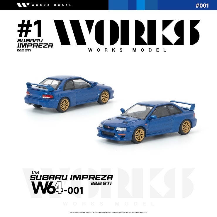 (預訂 Pre Order) Works Model ( W640001 ) SUBARU IMPREZA 22B STI BLUE