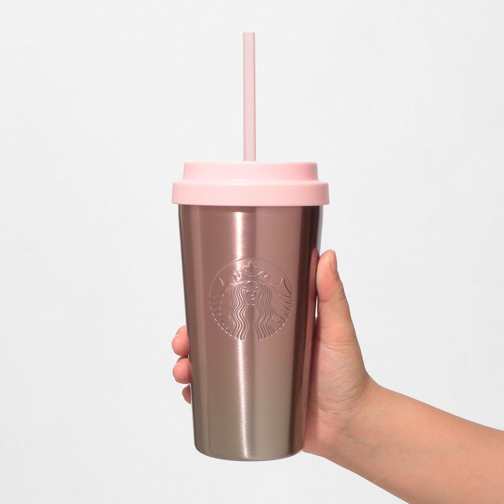 《日本🇯🇵 STARBUCKS 2026 Feel the Breeze 限定系列》粉紅漸變不鏽鋼保溫杯 473ml (配備兩種杯蓋)