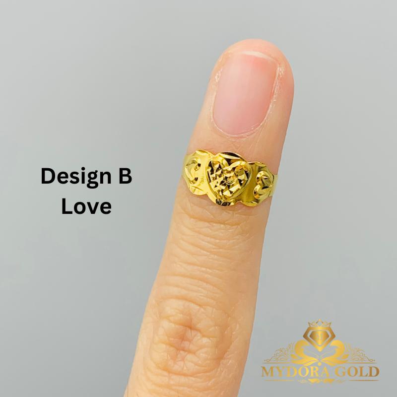 MYDORA Cincin Stamping Baby (Adjustable) | Emas 916 Ring