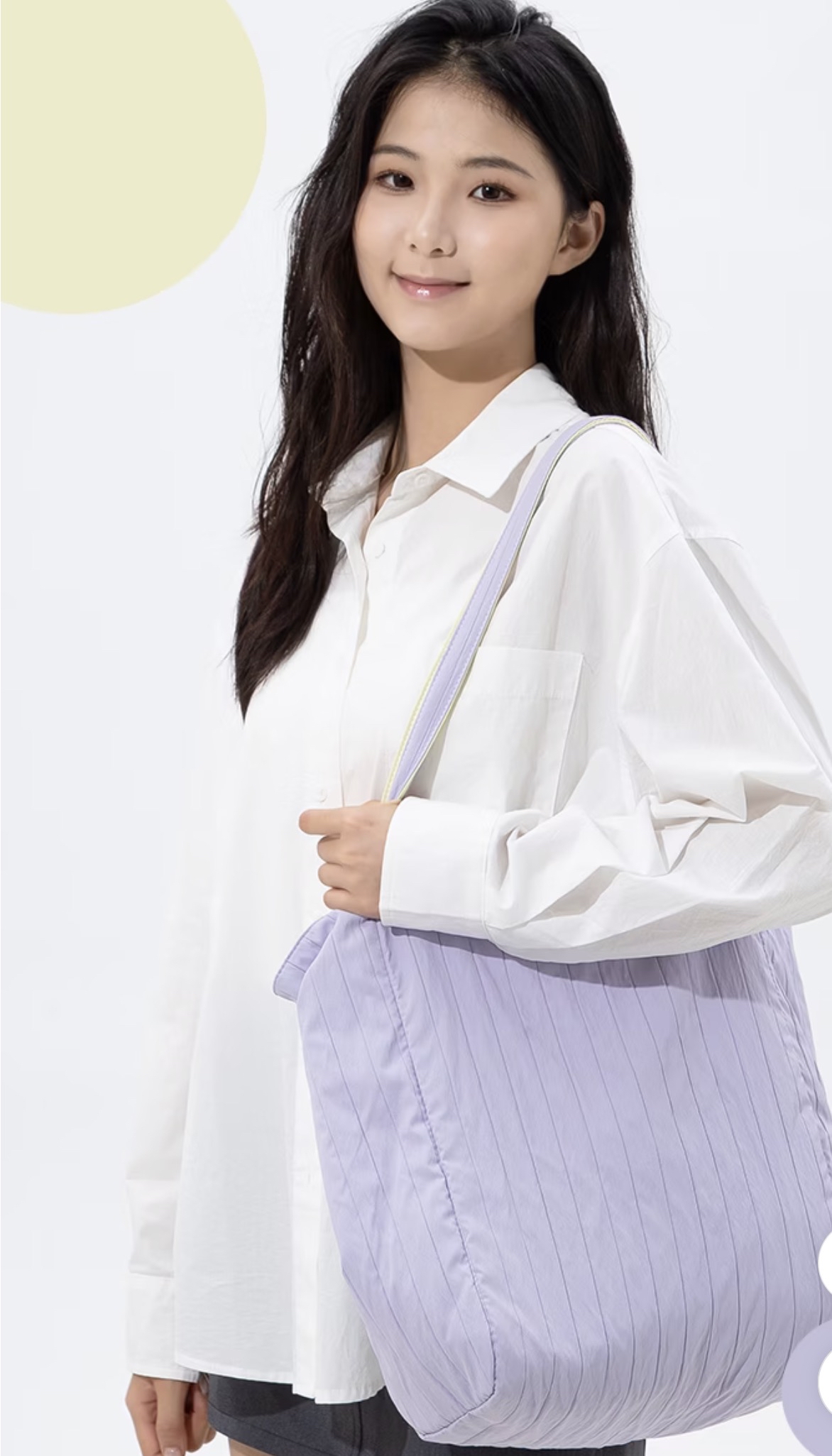 Striped Pleated Double Face Shoulder Bag