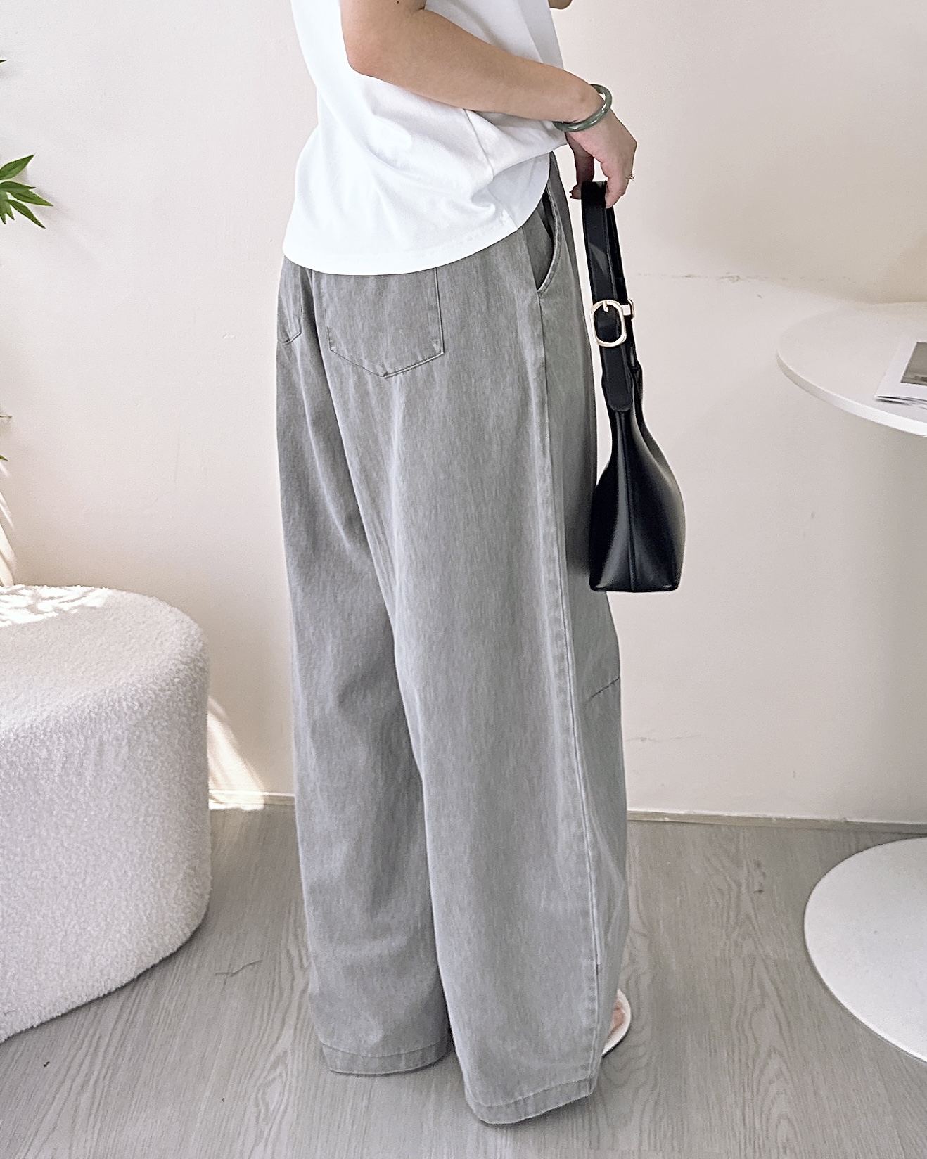 高質滑身超薄繭型牛仔褲 2色