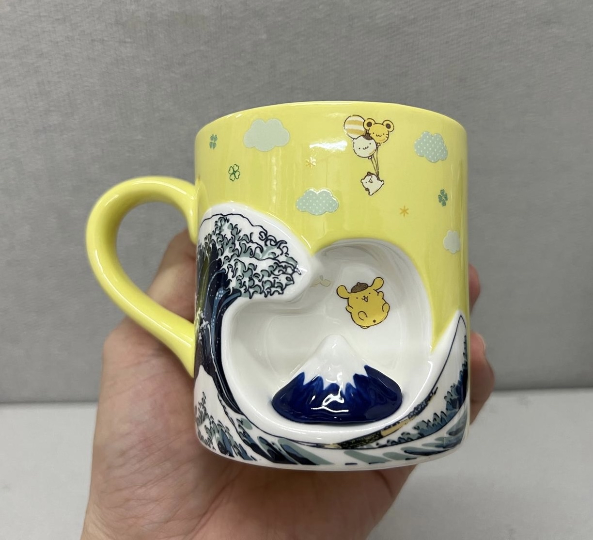 🎌日本直送🎌 Sanrio 立體富士山 《神奈川沖浪裏》主題杯 