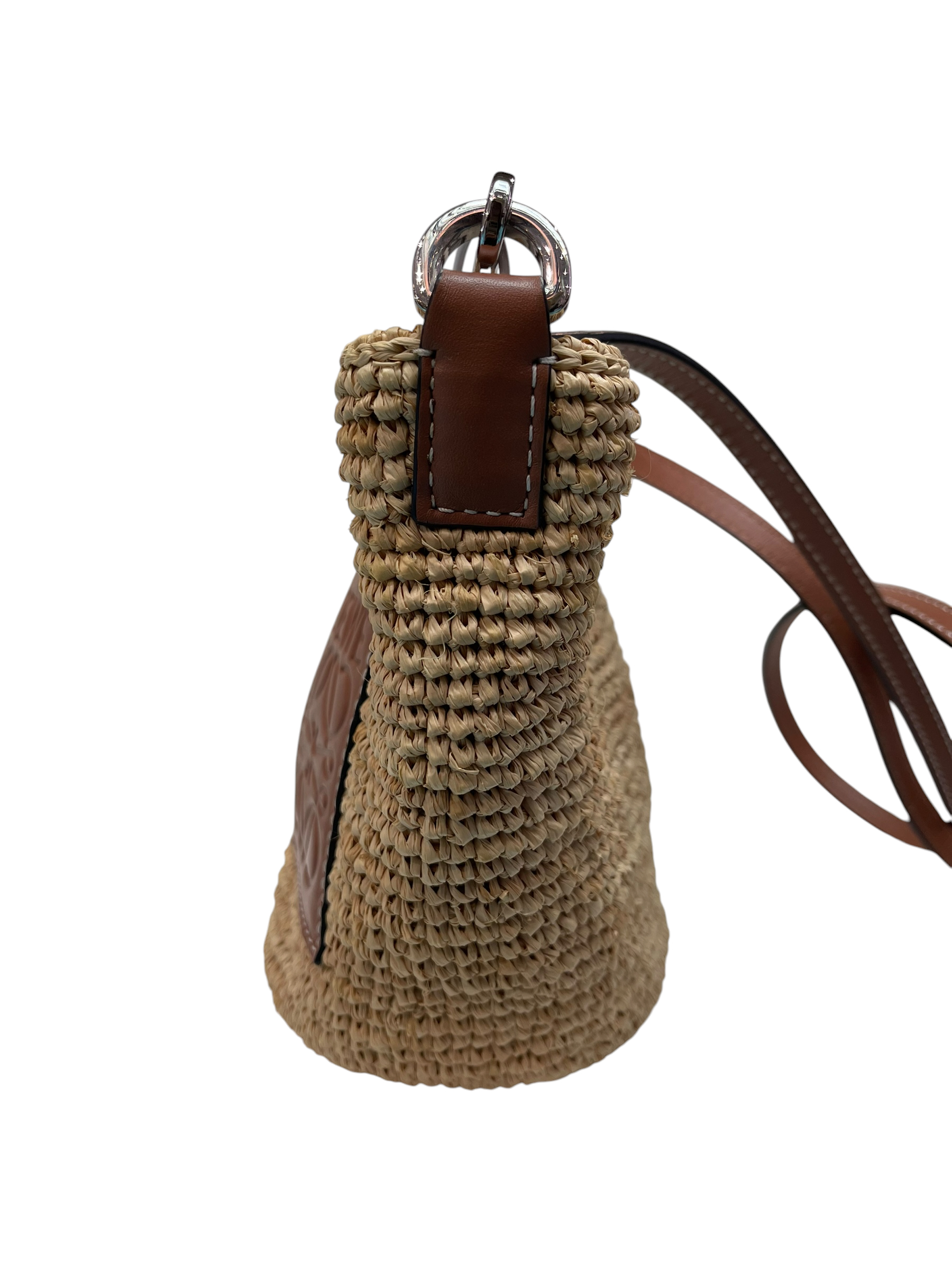 Pre-Owned LOEWE Paula's Ibiza Slit Raffia And Leather Tote Bag / Product Code: 26050221