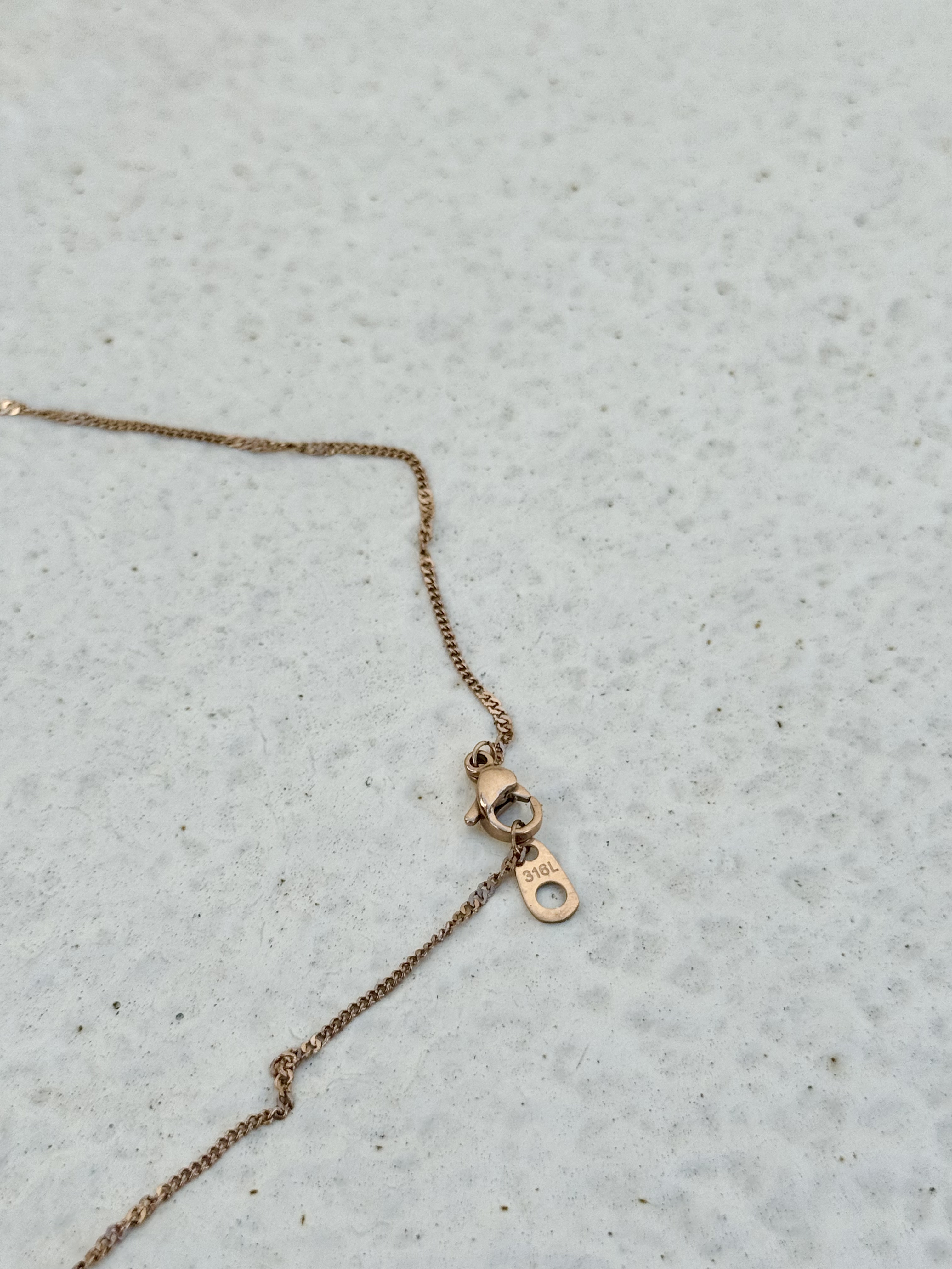 Rose twist circle stainless necklace