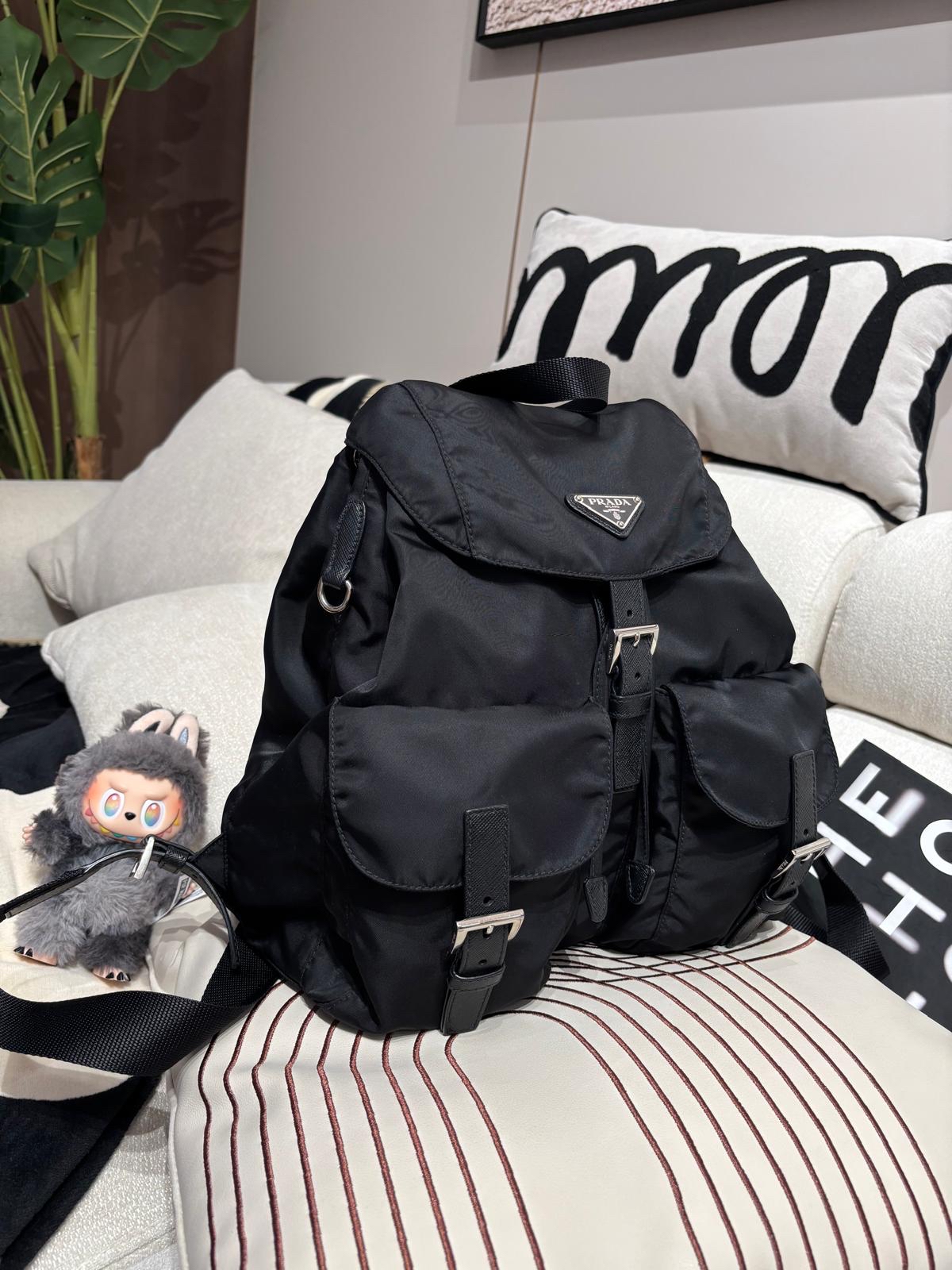 Prada Nylon Backpack Black 100%Authentic, 99%New ✅Dust bag