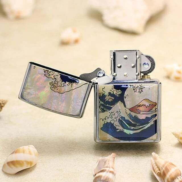 美國製造 | Zippo指定經銷商 Zippo ZA-5-181 / ZBT-5-181 經典大浪傳統打火機 – 啞藍水紋浪富士 (神奈川沖浪與富士山下版) Great Wave Legacy Lighter
