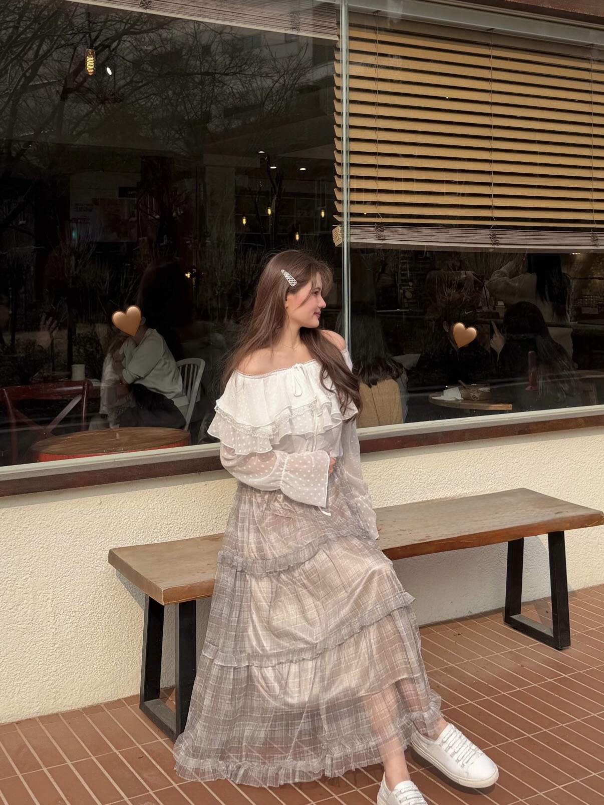 Elegant Ruffle Two-Way Blouse with Ribbon