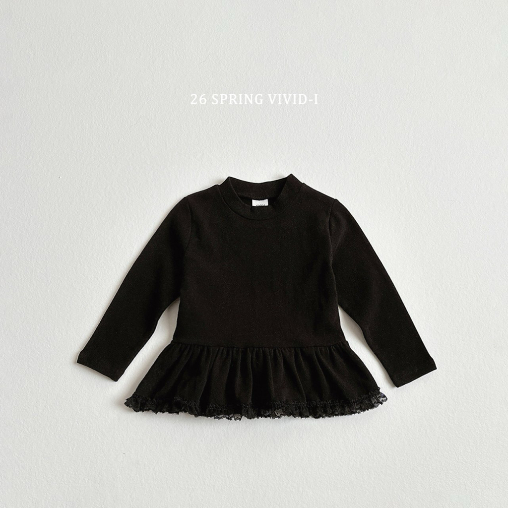 🌸預訂 韓國直送🌸🇰🇷VIVIDI三色蕾絲花邊裙擺長袖上衣