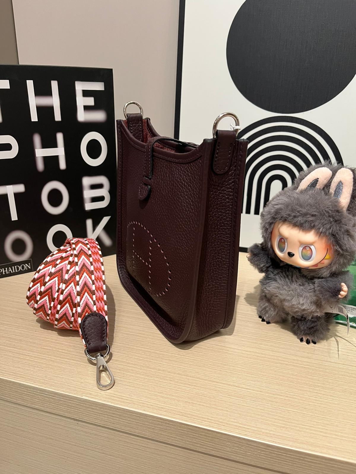 Hermes Mini Evelyne 馬鞍紅編織帶 Stamp U 100%Authentic, 98%New ✅收據副本✅Dust bag ✅Box