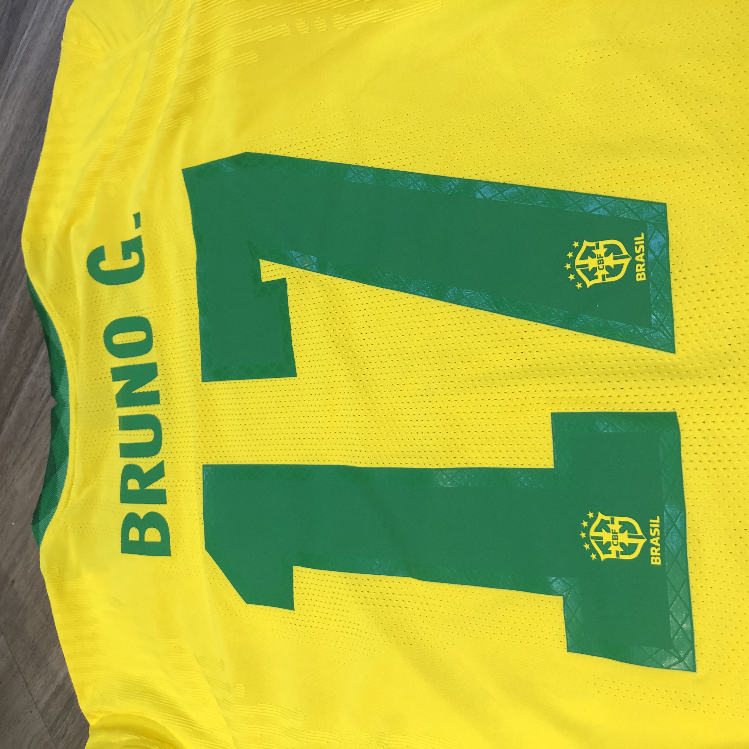 Brazil WORLD CUP 2022 Home Shirt 2022-23 BRUNO G 17 Official Player Issue  Size Name Number Set