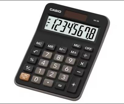 CASIO ORIGINAL MX-8B MINI DESK TYPE CALCULATORS