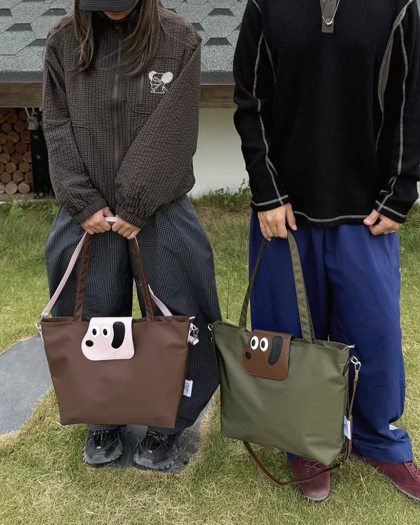  裝得下世界的大頭狗狗・兩用大容量托特包