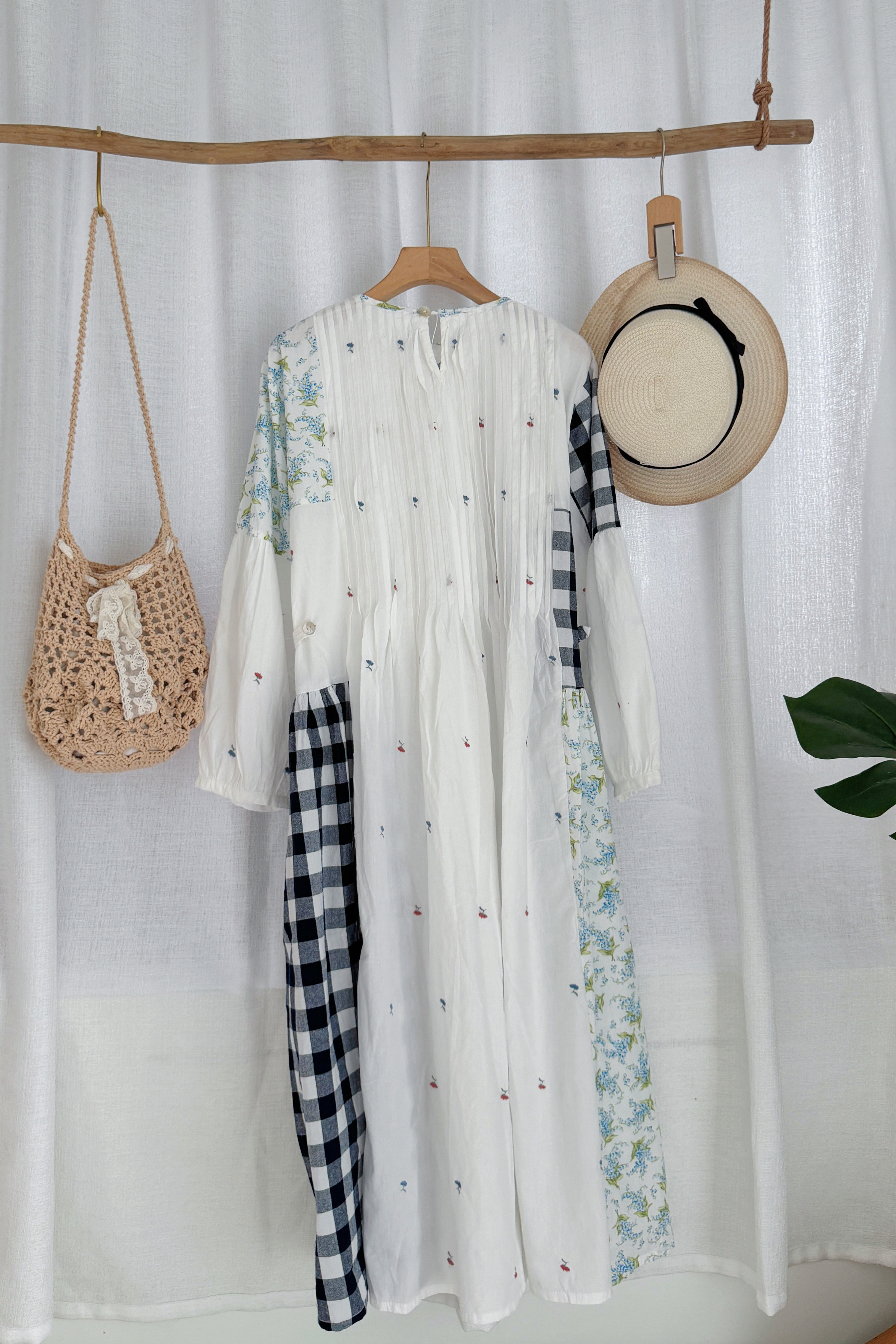 日系田园风复古连身裙